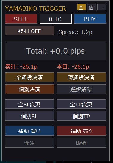 Yamabiko_Triggerの発注パネル